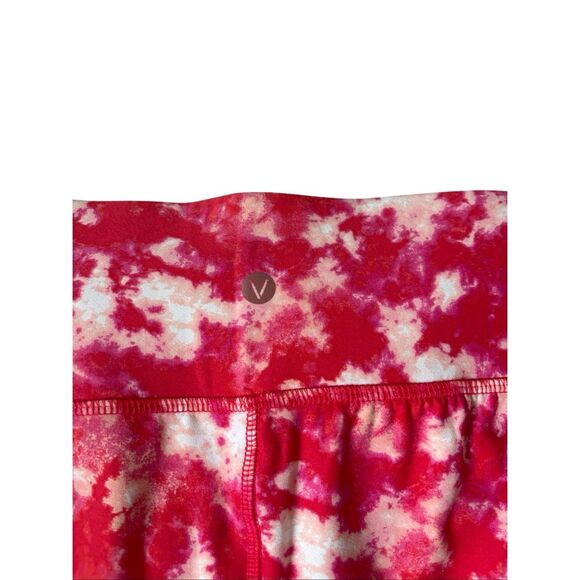 NEW LIVI High Rise Wicking Capri Legging Strappy Hem Tie Dye 34 36 Pink Red - Picture 11 of 12